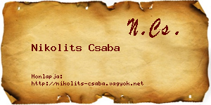 Nikolits Csaba névjegykártya